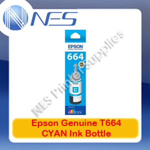Epson Genuine T664 CYAN Ecotank Ink Bottle for ET-2500/ET-2550/ET-4500 T664292